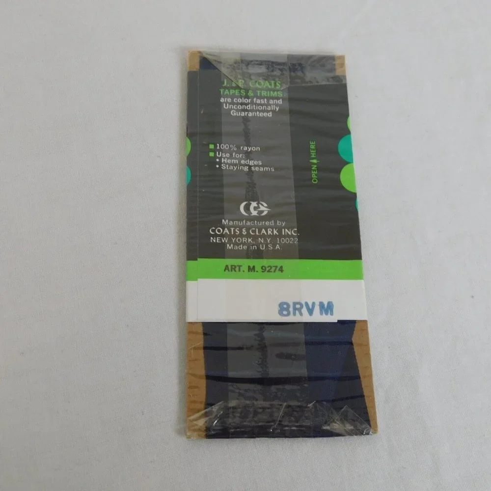 Seam Binding Tape Lot of 5 New Unopened Lace Woven J&P Coats Blue Red Gray Mix